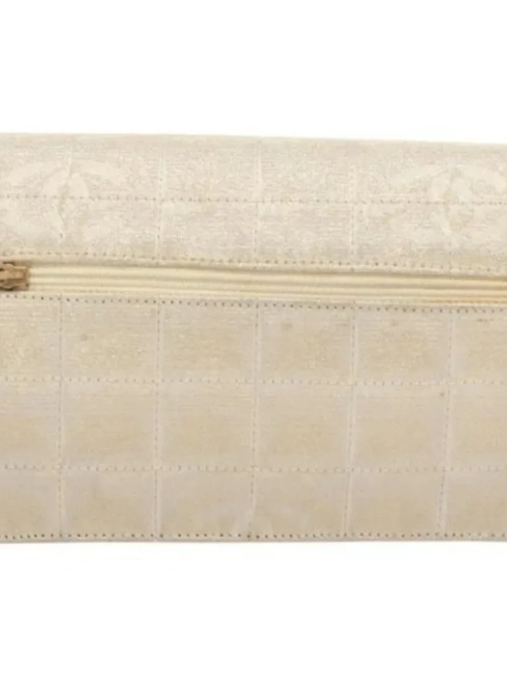 CHANEL New Travel Line Chain Wallet Nylon Gold CC Auth 119624